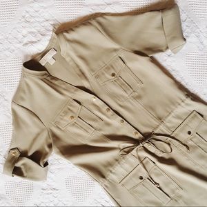 Michael Kors khaki shirt dress, like new, size XS